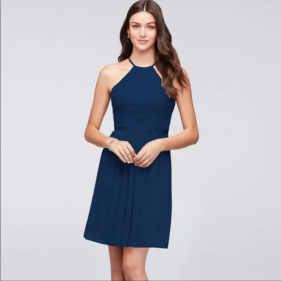 David's Bridal | Dresses | Davids Bridal Navy Blue Bridesmaids Dress |  Poshmark